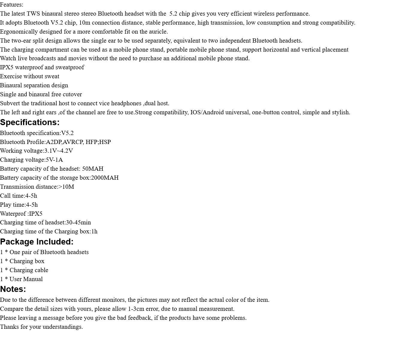 VEDO S20 Wireless TWS Bluetooth 5.1 Earbuds: Digital Display, Sport Hanging, Touch Control, Waterproof