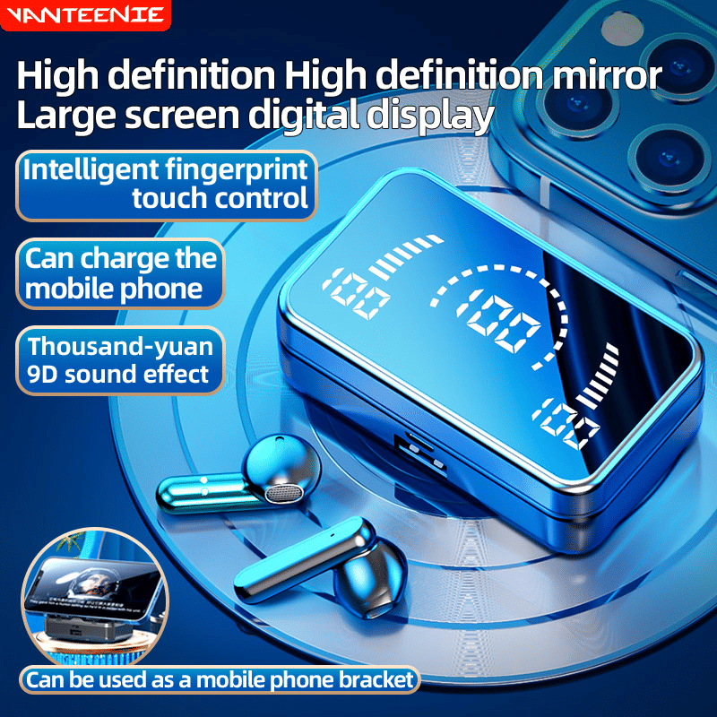 VEDO S20 Wireless TWS Bluetooth 5.1 Earbuds: Digital Display, Sport Hanging, Touch Control, Waterproof