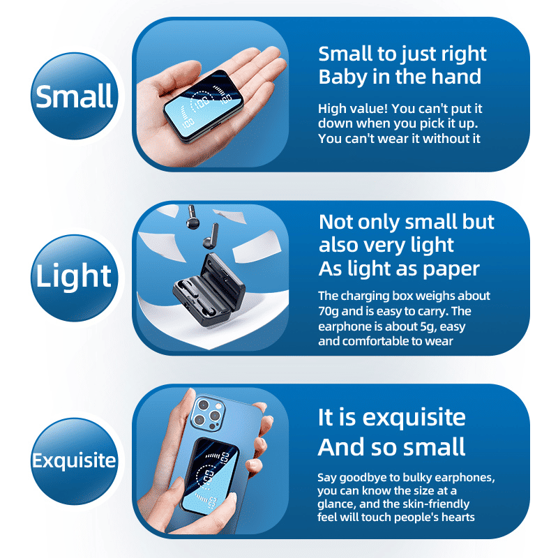 VEDO S20 Wireless TWS Bluetooth Earbuds: Digital Display, Sports, Waterproof, Touch Control