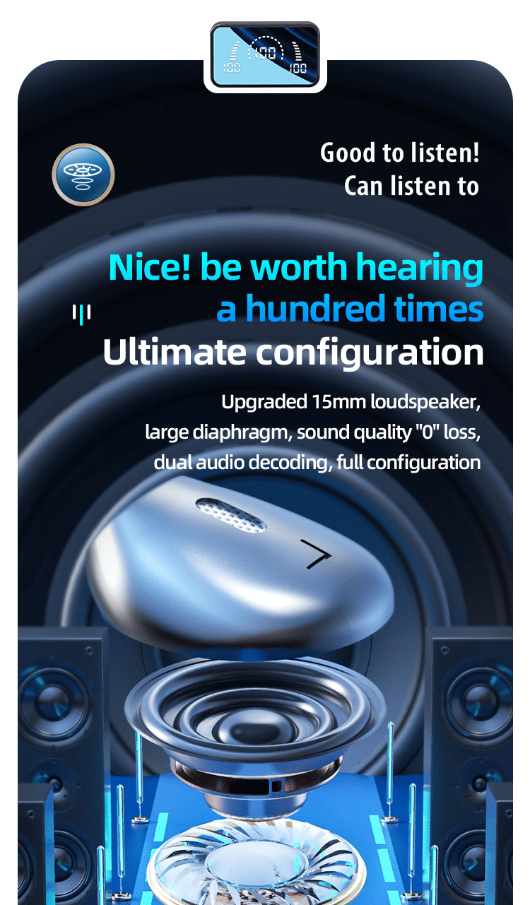 VEDO S20 Wireless TWS Bluetooth Earbuds: Digital Display, Sports, Waterproof, Touch Control