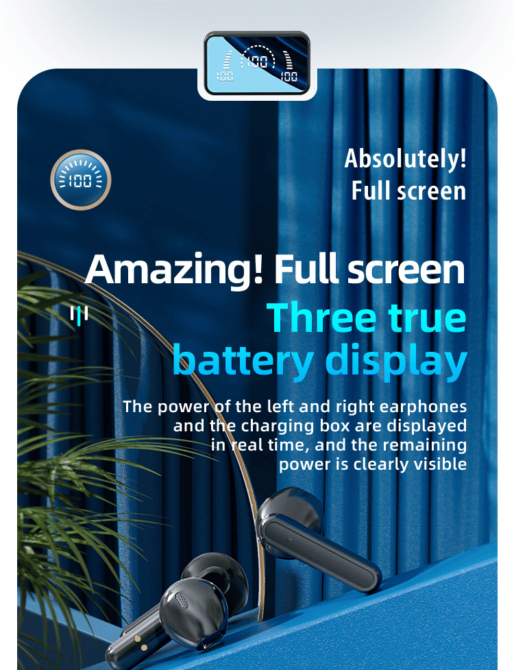 VEDO S20 Wireless TWS Bluetooth 5.1 Earbuds: Digital Display, Sport Hanging, Touch Control, Waterproof