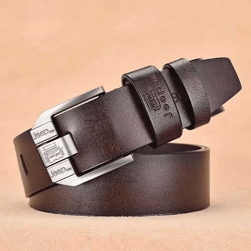 Stylish Men's PU Leather Belt, Black Buckle, Casual & Business Wear