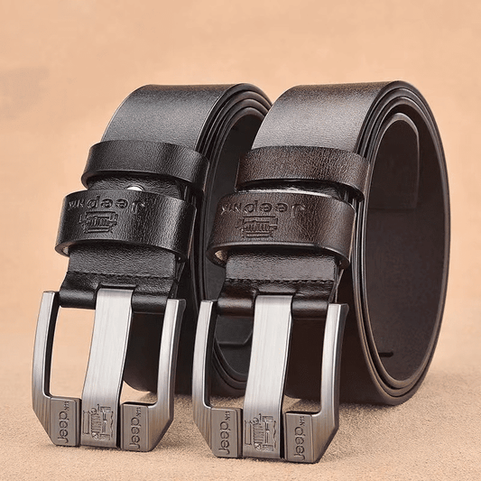 Stylish Men's PU Leather Belt, Black Buckle, Casual & Business Wear