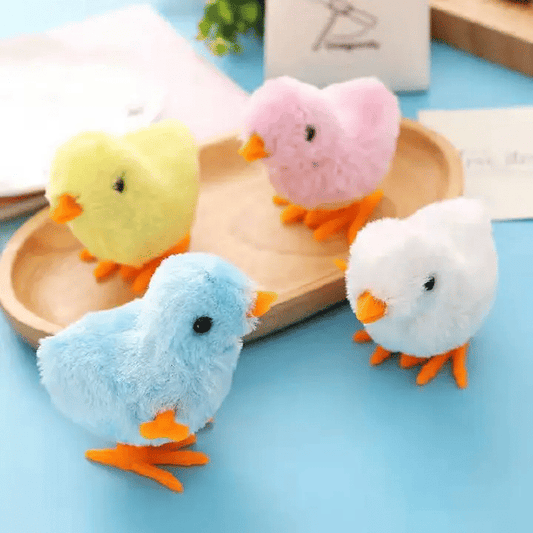 2-Piece Wind-Up Jumping Chick Novelty Toy Set