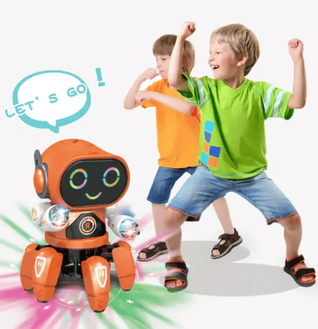 Electric Six-Claw Dancing Fish Robot Toy with Lights