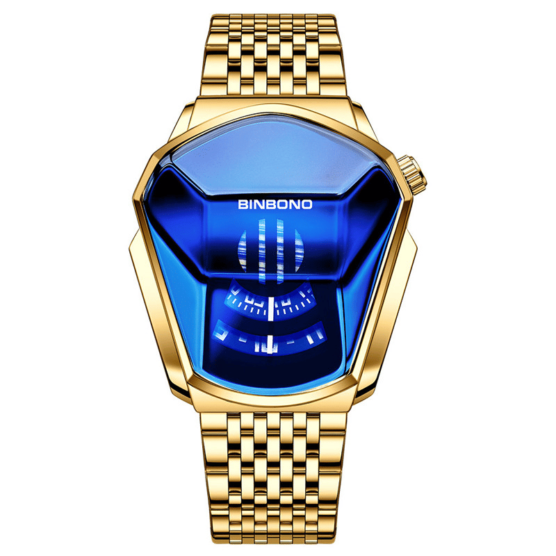BINBOND Men's Fashion Quartz Watch Large Dial Locomotive Business Style