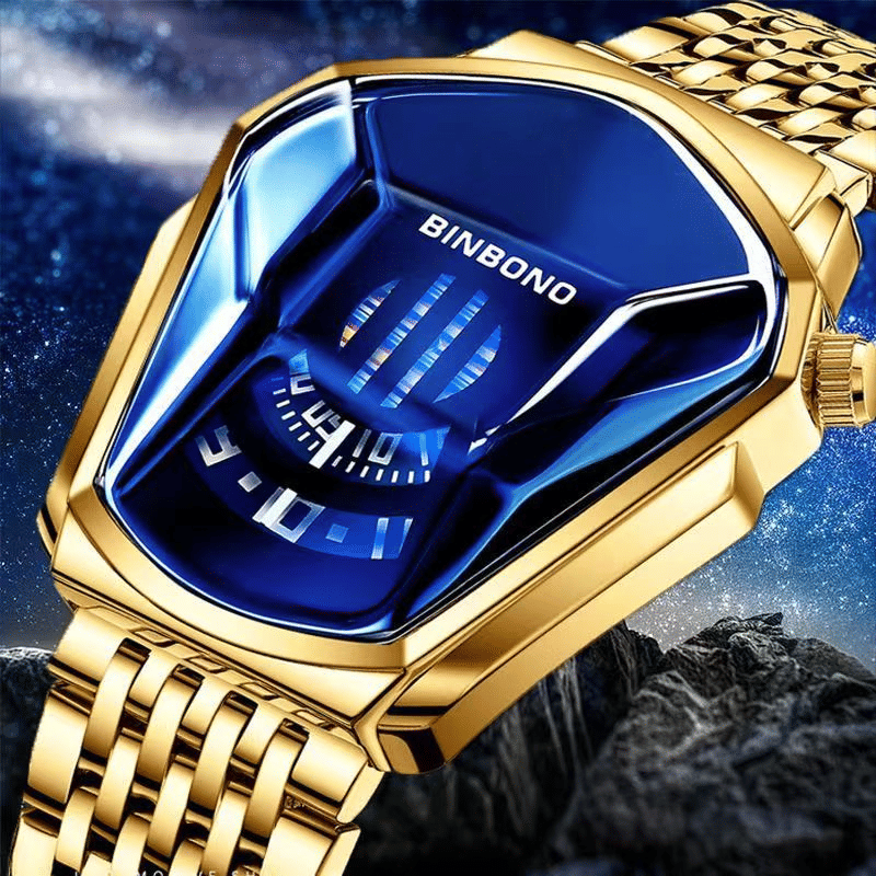 BINBOND Men's Fashion Quartz Watch Large Dial Locomotive Business Style