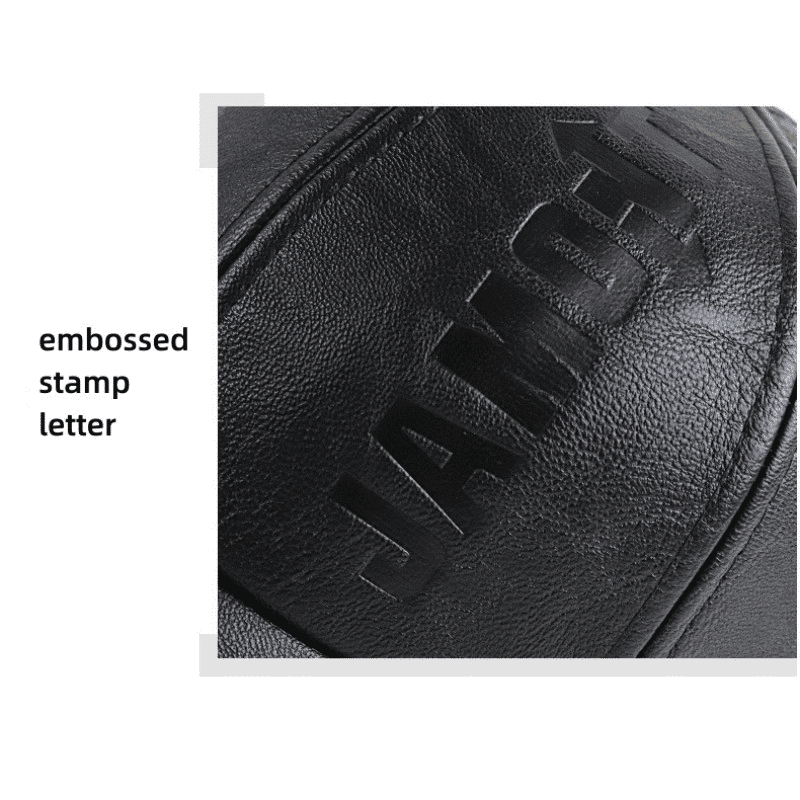 Fashionable PU Leather Men's Baseball Cap - Adjustable, Embossed Letters, Outdoor Wear