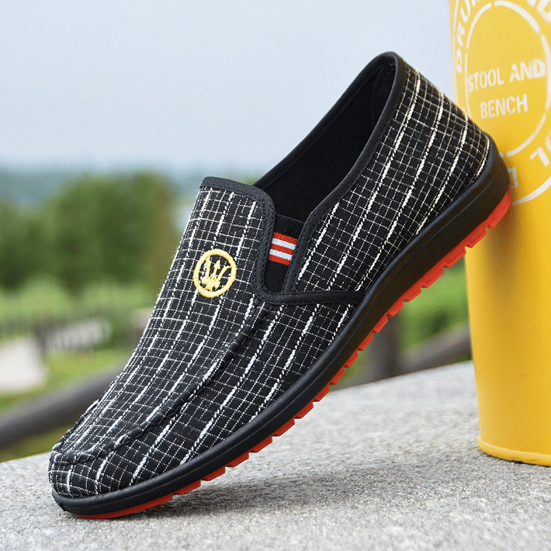 Men's Lightweight Canvas Loafers: Breathable, Soft Sole Casual Walking Sports Shoes