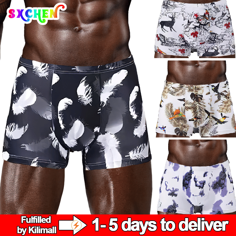 SXCHEN 4-Pack Men's Ultra-Soft Stretch Boxer Briefs | Breathable Plus Size Underwear