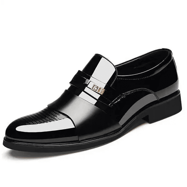 SXCHEN Men's Premium Leather Oxfords: Business Casual Slip-On Dress Shoes