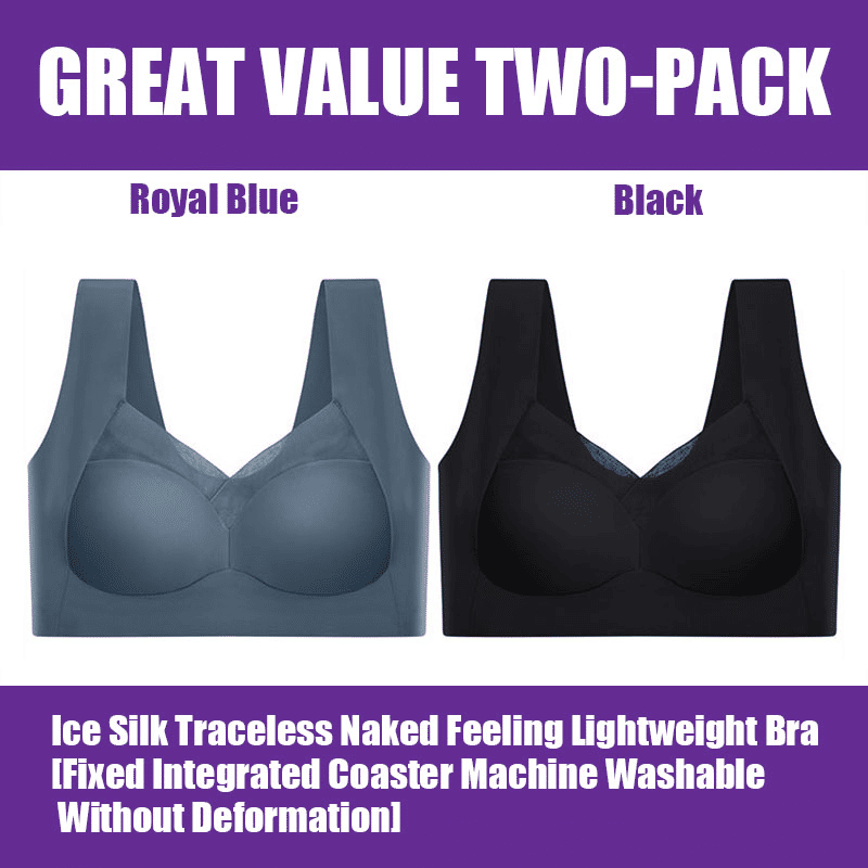 SXCHEN 2-Pack Women's Seamless Ice Silk Latex Cup Wireless Bras