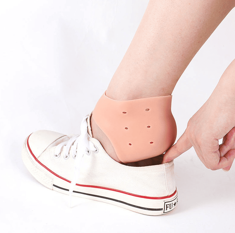 SXCHEN 2 Pairs Silicone Heel Protectors for Dry Cracked Heels & Pain Relief