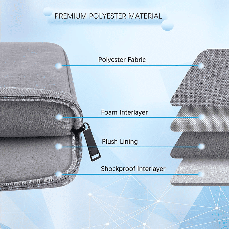 15.6-inch Portable Waterproof Laptop Sleeve: Multi-Layer Protective Liner Bag for Apple & iPad, Gray