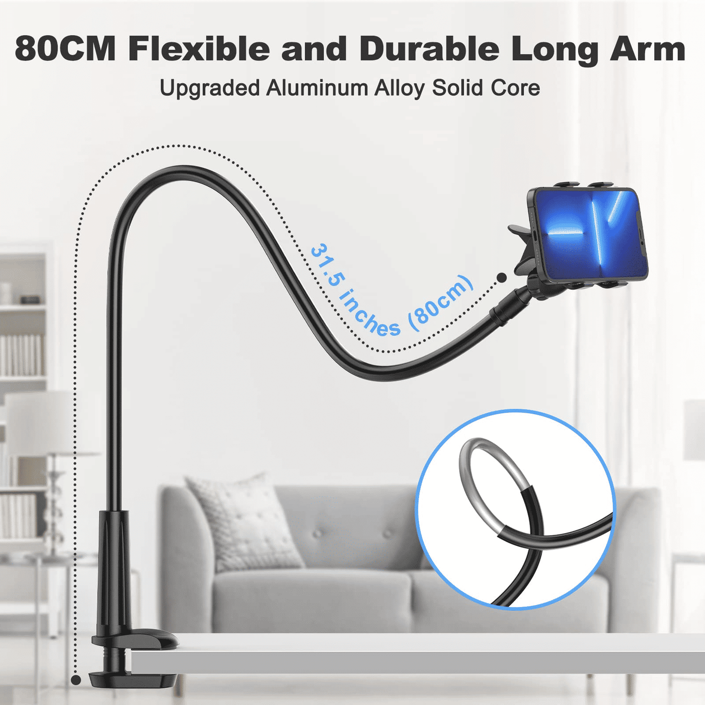 Universal Flexible Gooseneck Phone Stand Holder with 360° Rotation