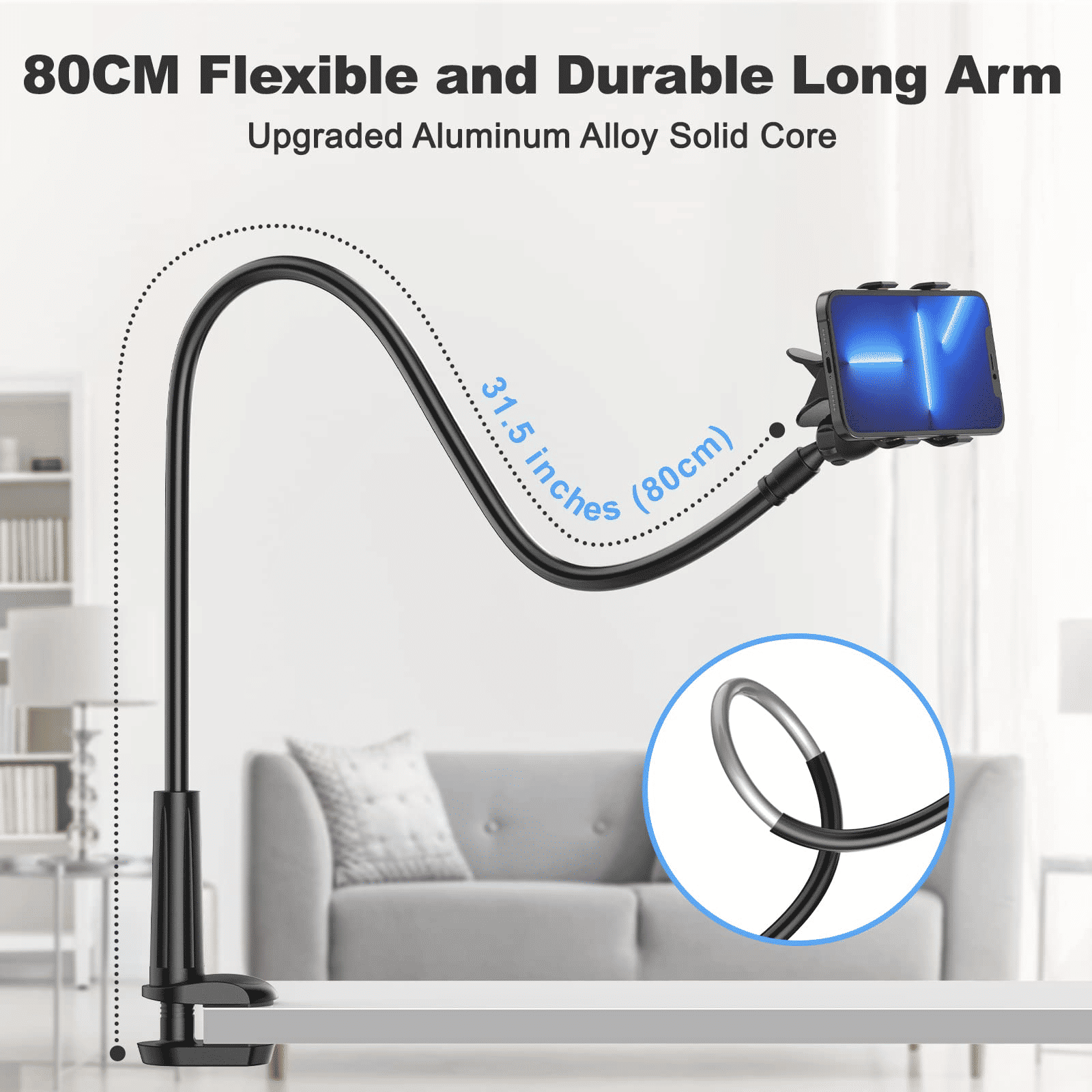 Universal Flexible Gooseneck Phone Stand Holder with 360° Rotation