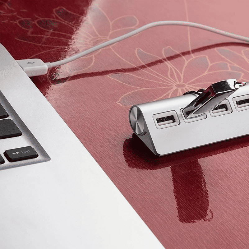 Portable High-Speed 4-Port USB 2.0 Hub for Laptops and Tablets