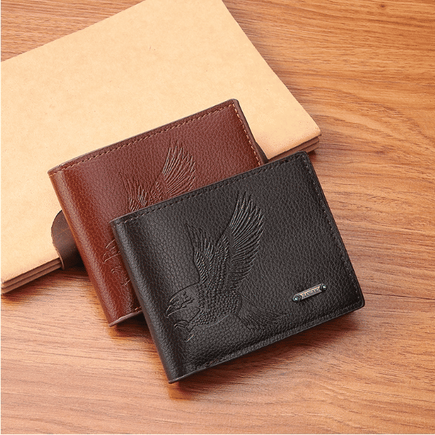 Premium Men's Short Leather Wallet - Credit ID Card Holder Billfold Purse
