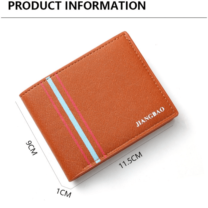 Premium Men's Short Leather Wallet - Credit ID Card Holder Billfold Purse