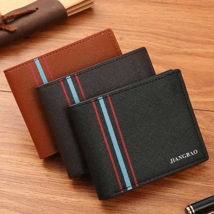 Premium Men's Short Leather Wallet - Credit ID Card Holder Billfold Purse