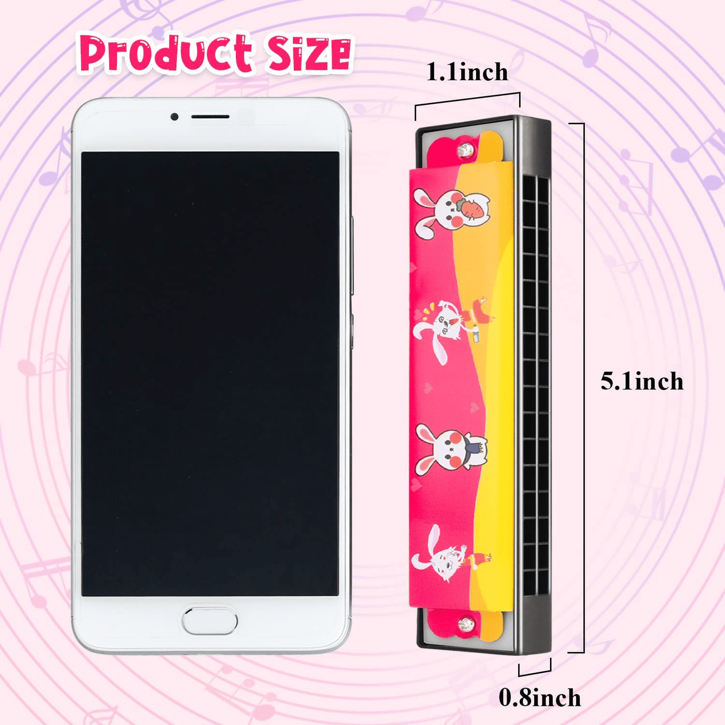 Cartoon Harmonica for Kids 16-Hole Musical Instrument Toy