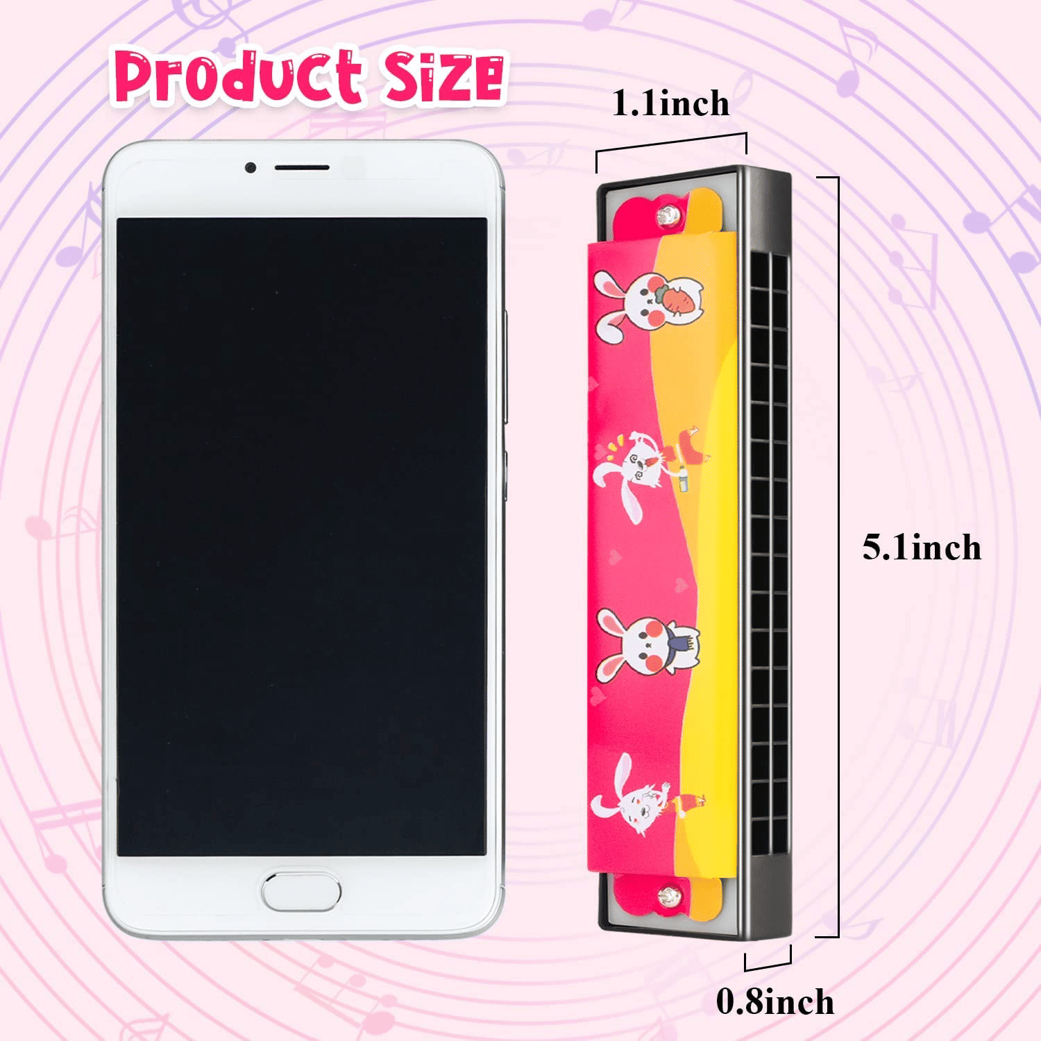 Cartoon Harmonica for Kids 16-Hole Musical Instrument Toy
