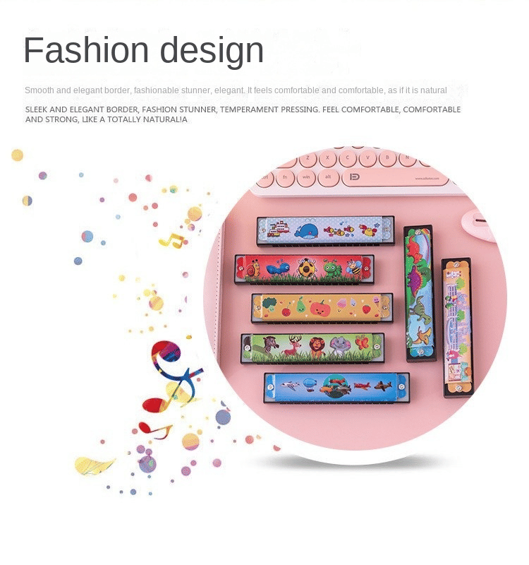 Cartoon Harmonica for Kids 16-Hole Musical Instrument Toy