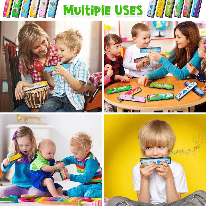 Cartoon Harmonica for Kids 16-Hole Musical Instrument Toy