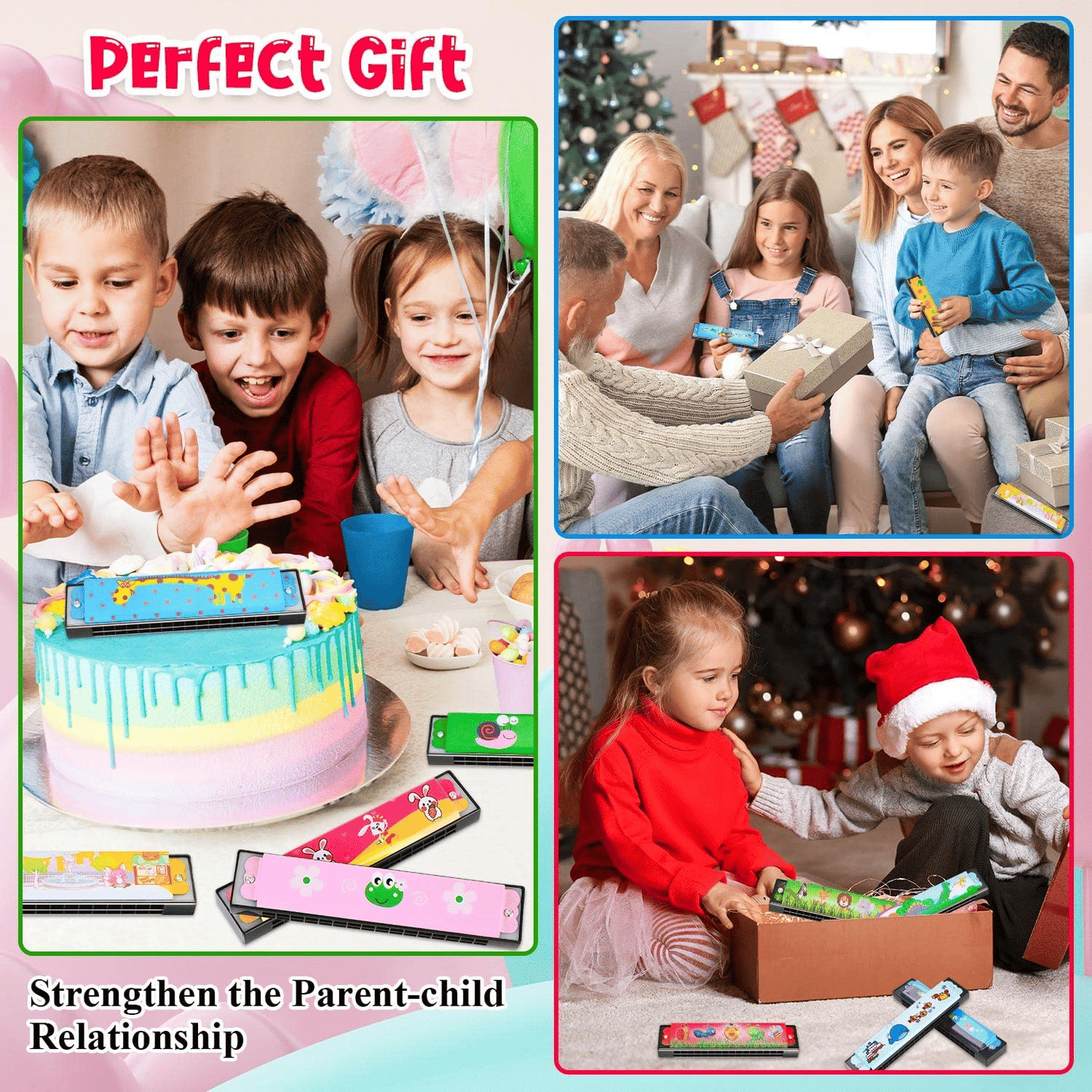 Cartoon Harmonica for Kids 16-Hole Musical Instrument Toy