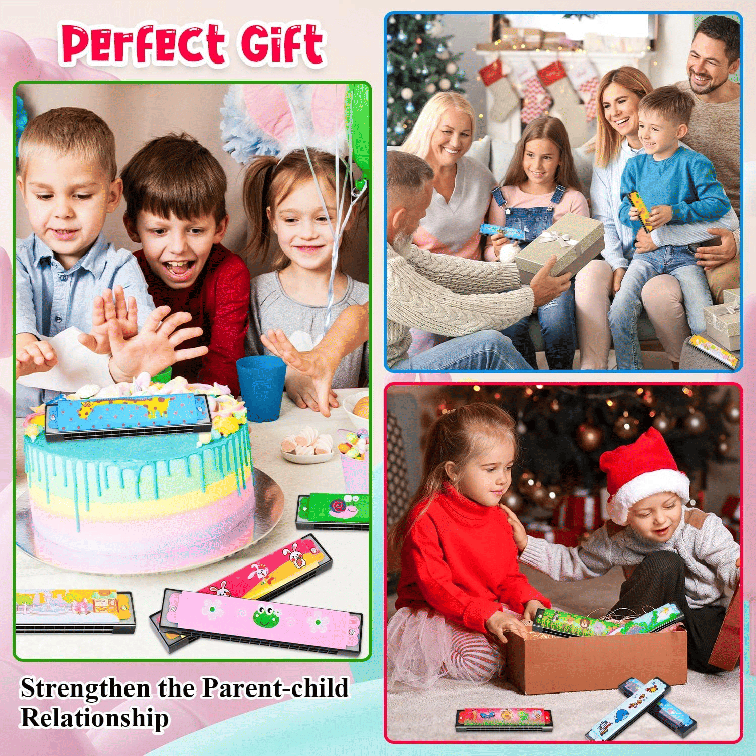 Cartoon Harmonica for Kids 16-Hole Musical Instrument Toy