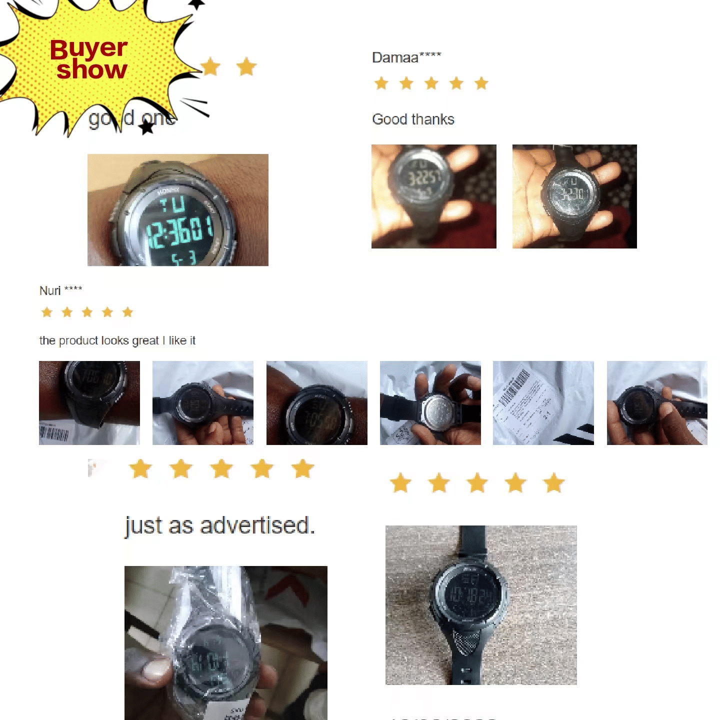 Men's Military Sports Watch Analog Digital LED Waterproof Rubber Strap Black