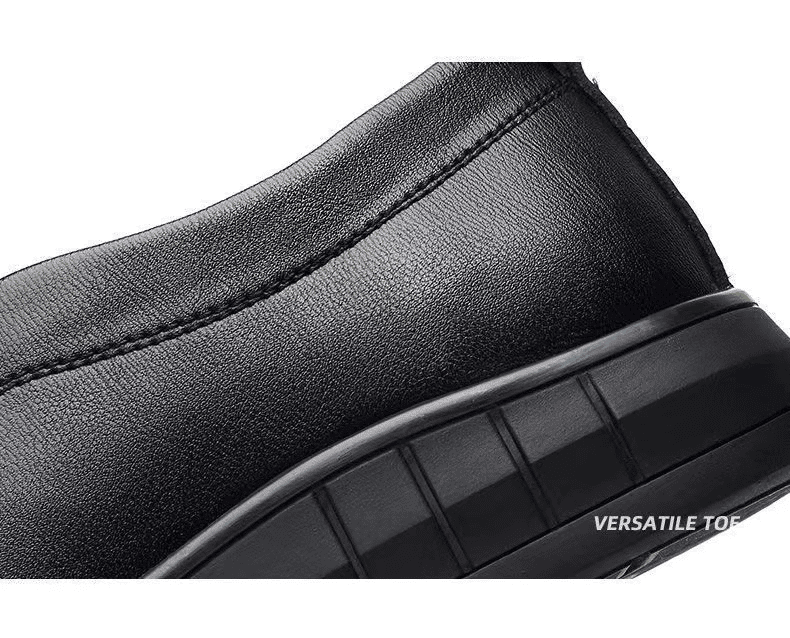 Men's High-Quality Black Leather Loafers: Fashionable Business Casual Driving Shoes