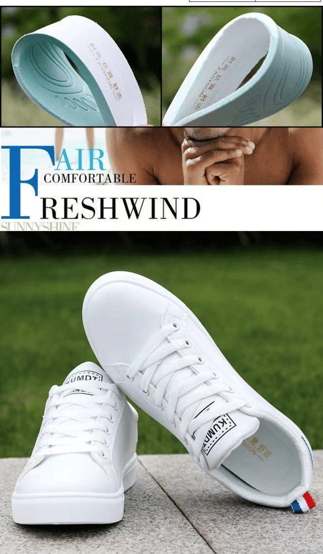 Men's Lightweight Breathable Outdoor Casual Running Sneakers - White