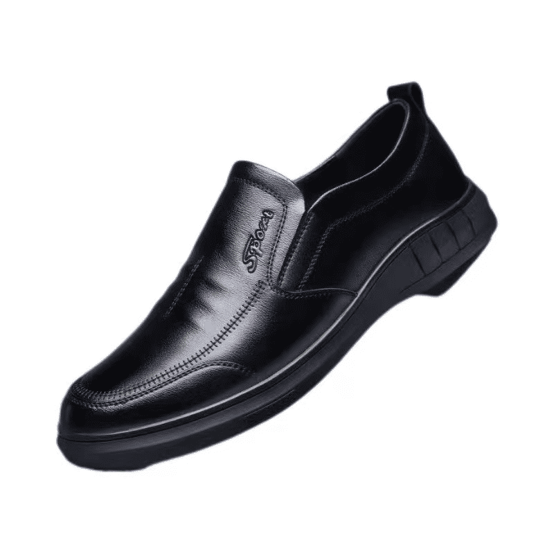 Men's High-Quality Black Leather Loafers: Fashionable Business Casual Driving Shoes