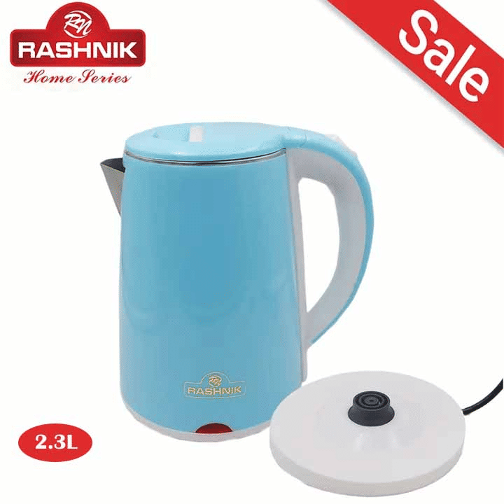 RASHNIK RN-1151 2.3L 1500W Double-Layer Insulated Stainless Steel Electric Kettle