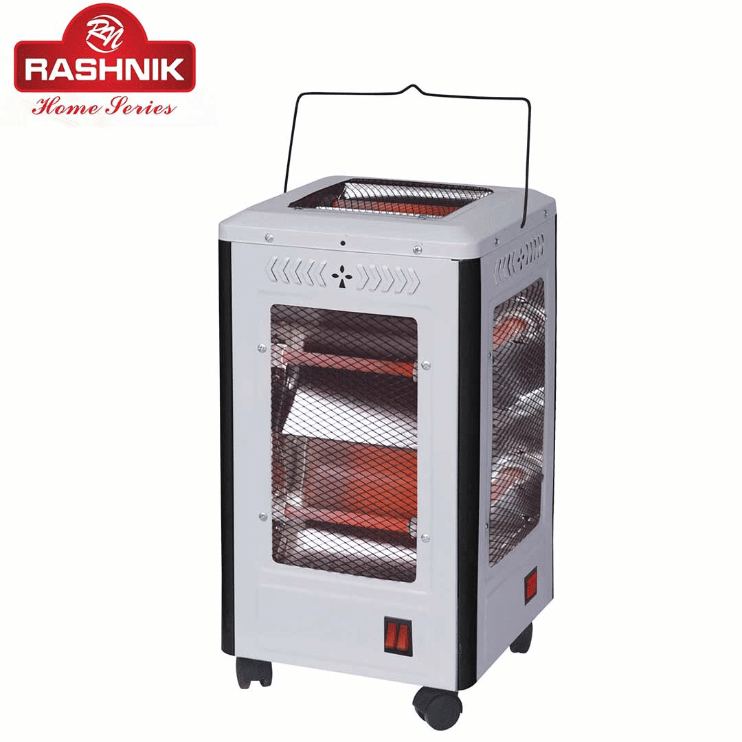 Rashnik RN-2634 Halogen Electric Quartz Heater, 4 Heat Levels, Energy Saving