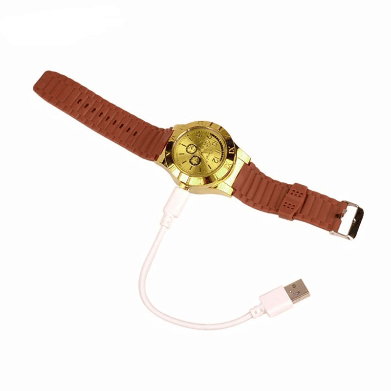 Men's Military USB Rechargeable Flameless Lighter Watch Windproof