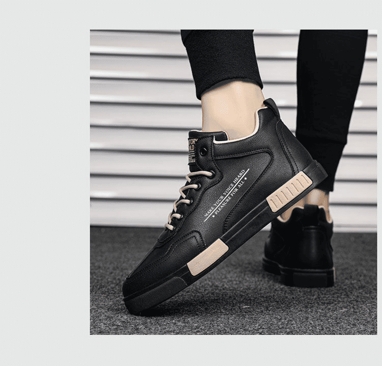 Men's Fashion Waterproof Synthetic Leather Casual Tall Trend Sneakers