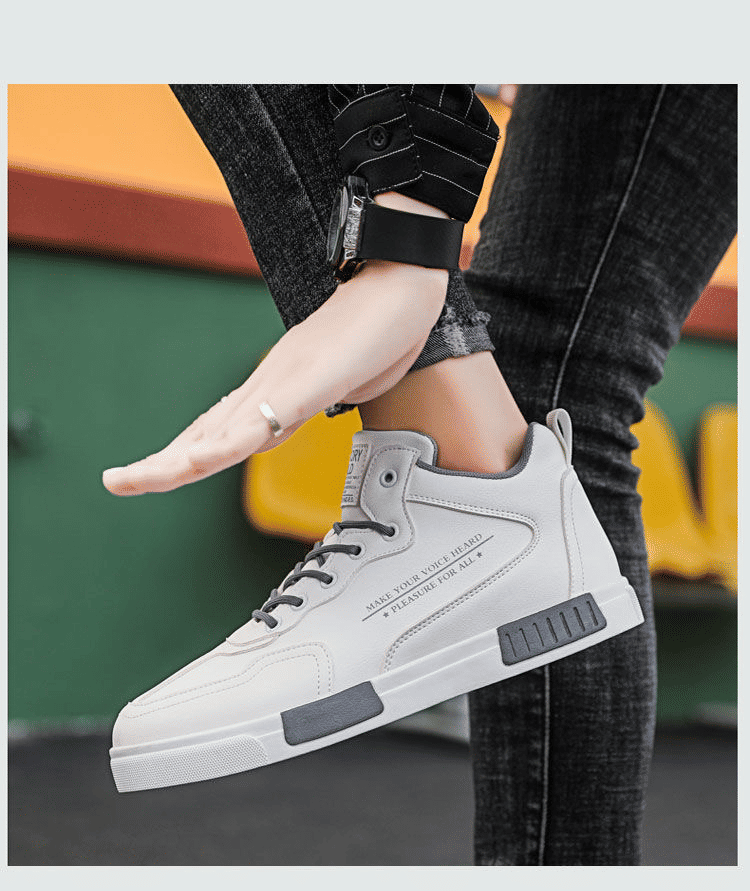 Men's Fashion Waterproof Synthetic Leather Casual Tall Trend Sneakers