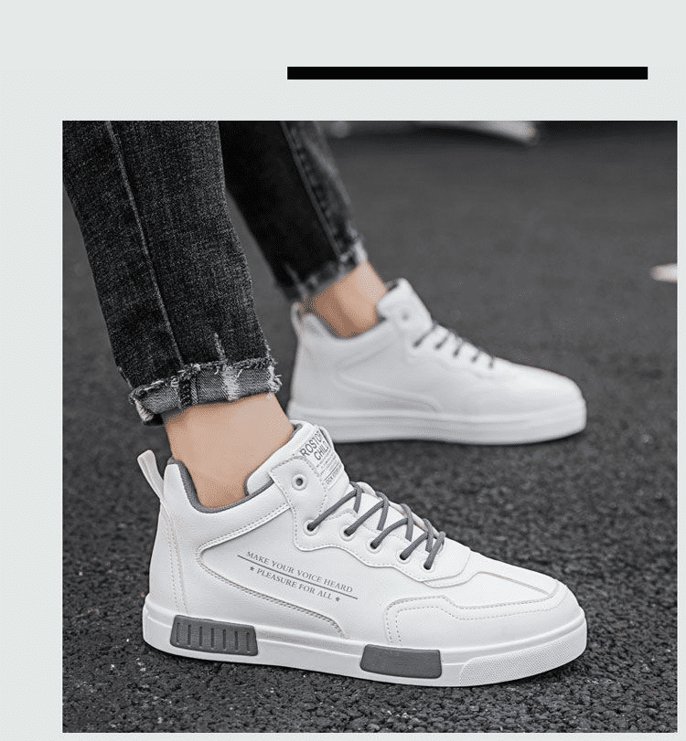 Men's Fashion Waterproof Synthetic Leather Casual Tall Trend Sneakers