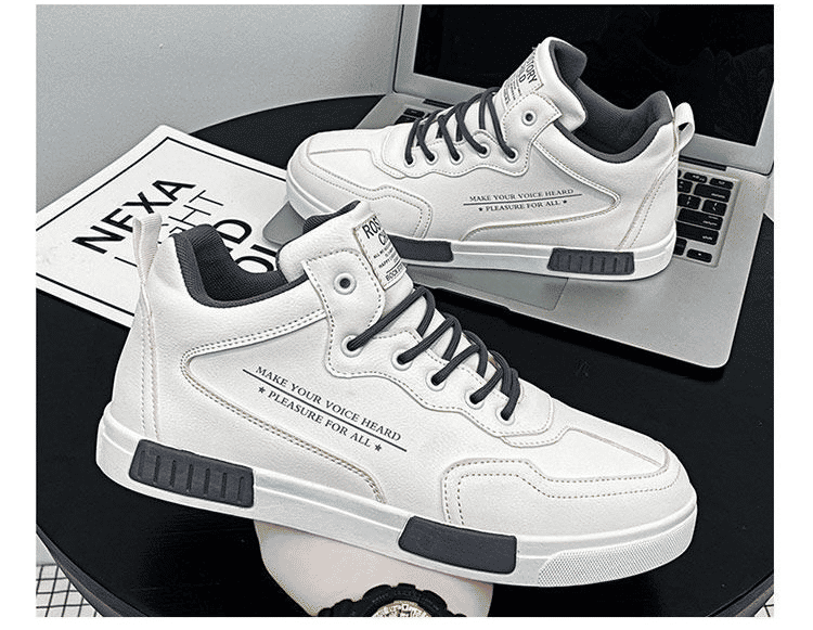 Men's Fashion Waterproof Synthetic Leather Casual Tall Trend Sneakers