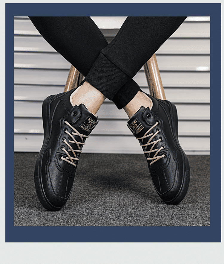 Men's Fashion Waterproof Synthetic Leather Casual Tall Trend Sneakers