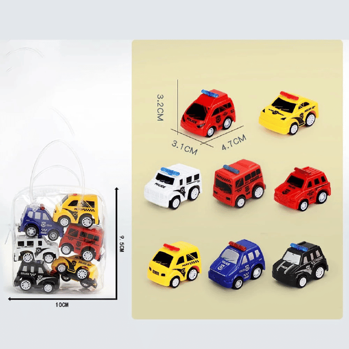6pcs Pull-Back Mini Vehicle Car Model Toy Set for Kids