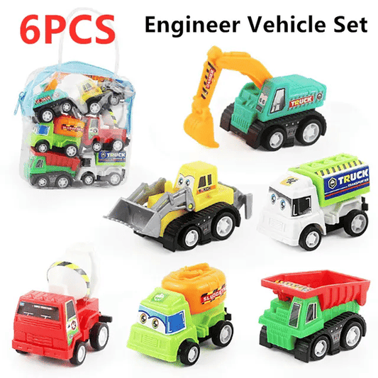 6pcs Pull-Back Mini Vehicle Car Model Toy Set for Kids