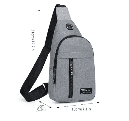 Men's Solid Color Casual Chest Bag - Outdoor Crossbody Sling Pack