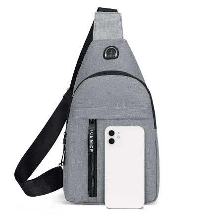 Men's Solid Color Casual Chest Bag - Outdoor Crossbody Sling Pack