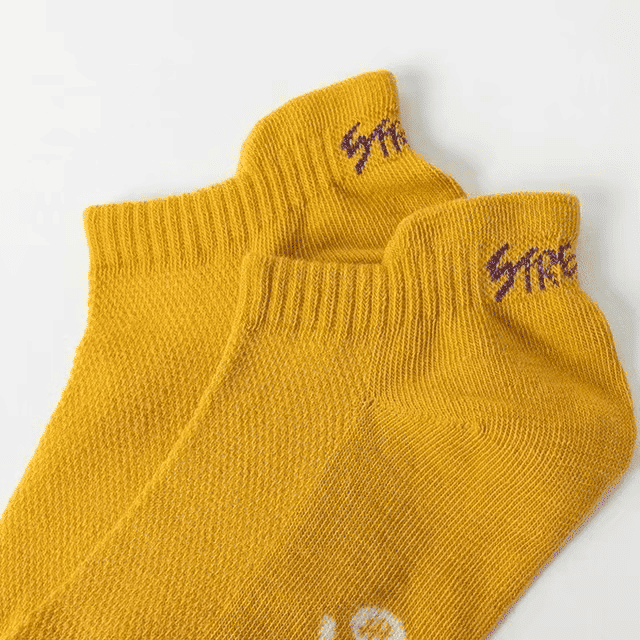 Men's 5-Pair Bright Ankle No-Show Socks: Breathable, Deodorant, Sport & Casual