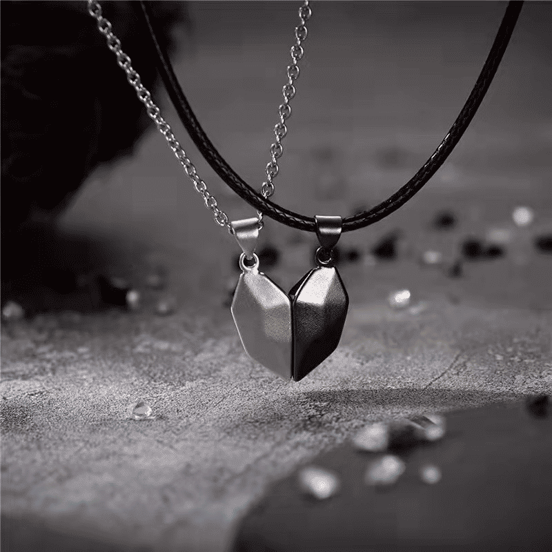 Elegant Couple Heart Initial Choker Necklace Set - Valentine's Day Love Gift