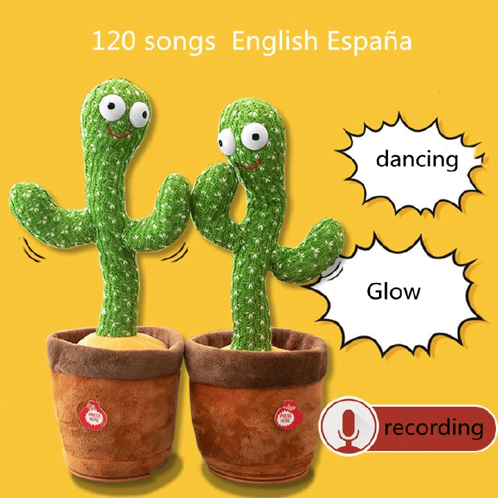 Dancing Cactus Talking Musical Plush Toy 32cm Green