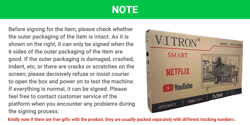 Vitron 32-inch Frameless Smart HD Android 11 TV with Netflix Bluetooth DVB-T2